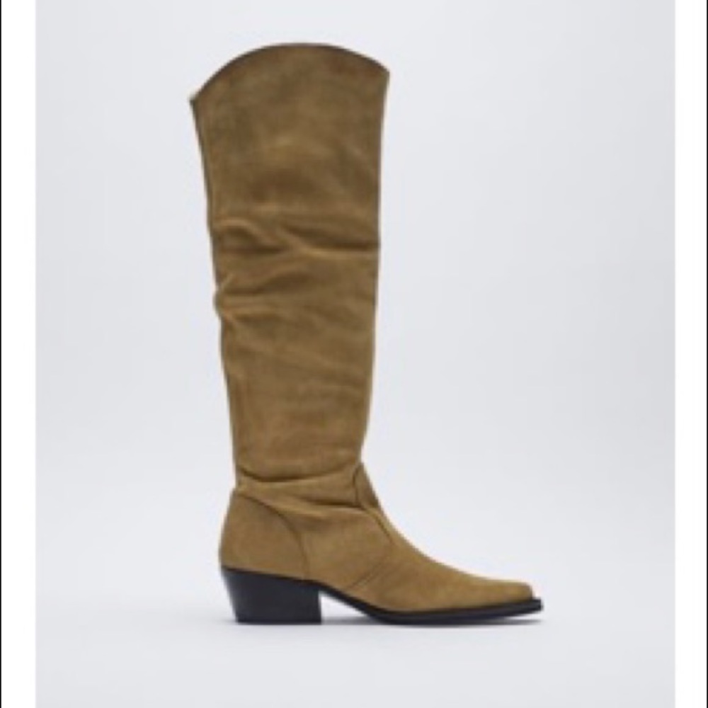 Zara Heeled Split Leather Boots